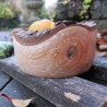 rustikale Holzschale aus Apfelholz mit Rindenrand naturbelassen