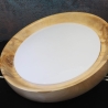 Moderne, helle, große Holzlampe aus Birke / hellem LED Licht