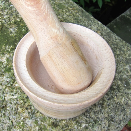 Holz-Mörser / einzigartige Handarbeit / Unikat-Mörser mit Stößel