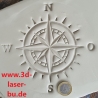Ton - Keramik Stempel Kompass Windrose Stempelplatte