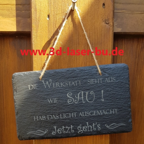 Schiefer Schild Türschild Werkstatt