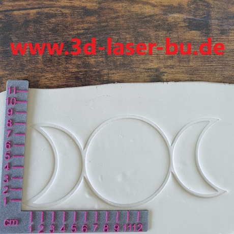 Ton - Keramik Stempel Stempelplatte Dreifachmond 200 mm - Wicca 