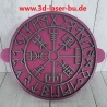 Ton - Keramik Stempel Vegvisir mit Runenkranz Stempelplatte