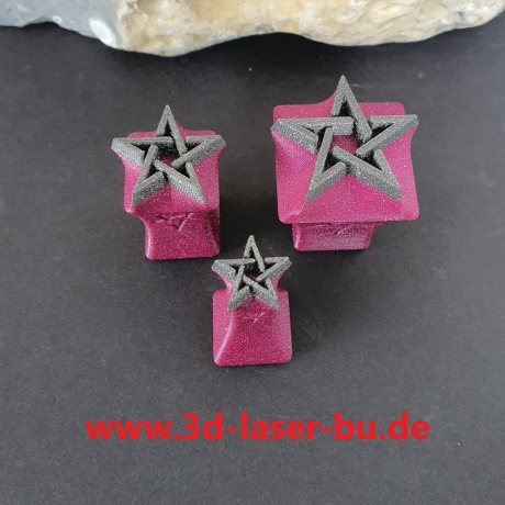 Ton - Keramik Stempel  Set Pentagramm offen 3er set