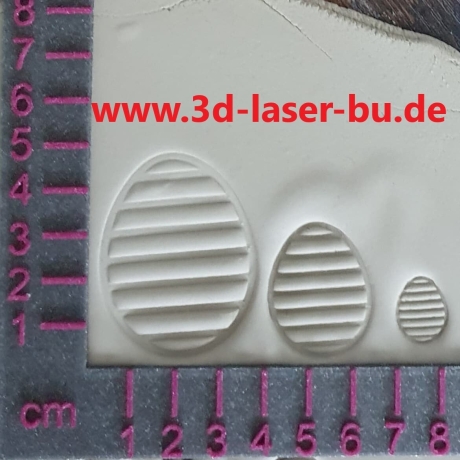 Ton - Keramik Stempel Eier mit Streifen 3er Set