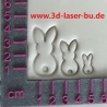Ton - Keramik Stempel Hasen von hinten Outline 3er Set