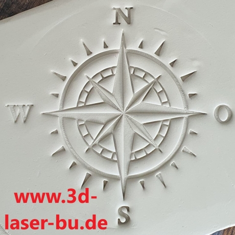 Ton - Keramik Stempel Kompass Windrose Stempelplatte