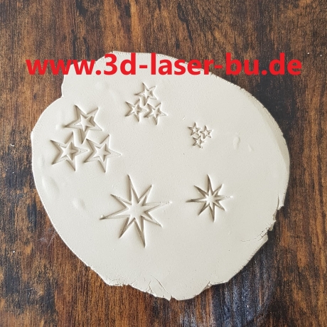 Tonstempel Keramikstempel Stempelset Sterne 2  ( 5er Set )
