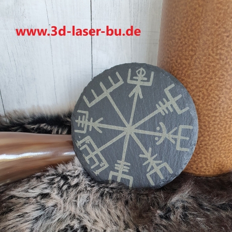 Schiefer Untersetzer Vegvisir - Wikinger - Wikingerkompass