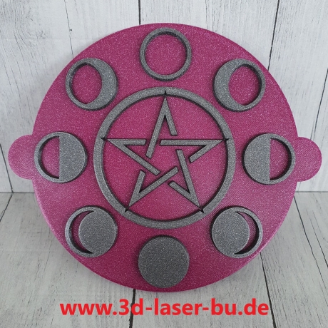 Ton - Keramik Stempel Mond Phasen Pentagramm Stempelplatte