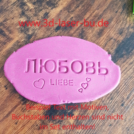 Ton - Keramik Stempel  Set Buchstaben Kyrillisch / Russisch 20mm