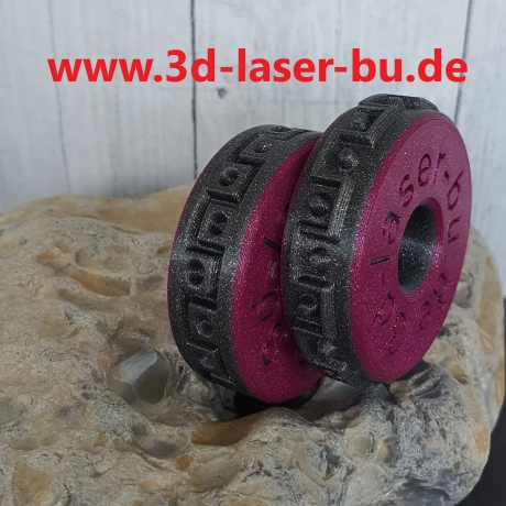 Motivrolle V2 eckige Welle m Punkt 15mm - Tonstempel - Prägerolle