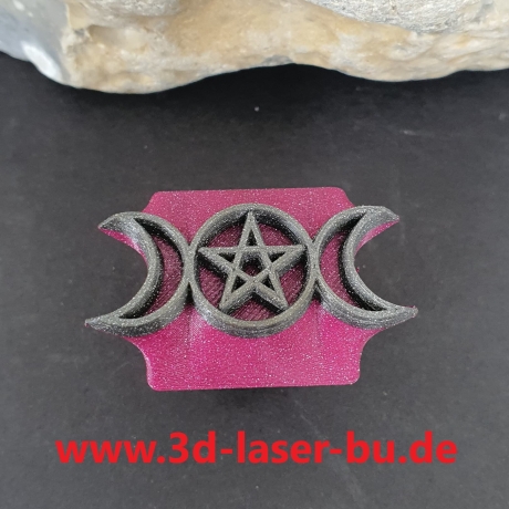 Ton - Keramik Stempel dreifaltige Göttin mit Pentagramm Mond