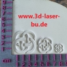 Ton - Keramik Stempel 3er Set Keltischer Knoten Dick Motiv 1