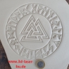 Ton - Keramik Stempel Valknut m. Runenkranz Outline Stempelplatte