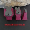 Ton - Keramik Stempel Hase mit Knickohr von hinten 3er Set