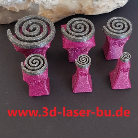 Ton - Keramik Stempel  Set Spirale links 6er Set