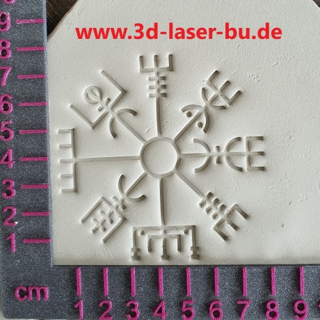 Ton - Keramik Stempel Vegvisir ohne Runenkranz Stempelplatte