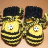Babyschuhe Strickschuhe Fußballschuhe gelb schwarz
