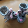 Babyschuhe Erstlingsschuhe Maus gestrickt  Mäuseschuhe