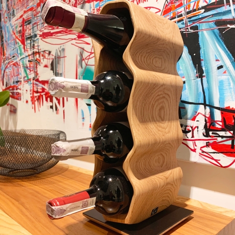 Weinständer Massiv Holz Küche Deko Weinregal Design Geschenk