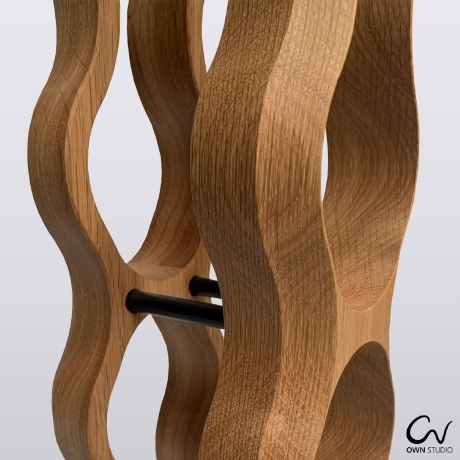 Weinständer Massiv Holz Küche Deko Weinregal Design Geschenk