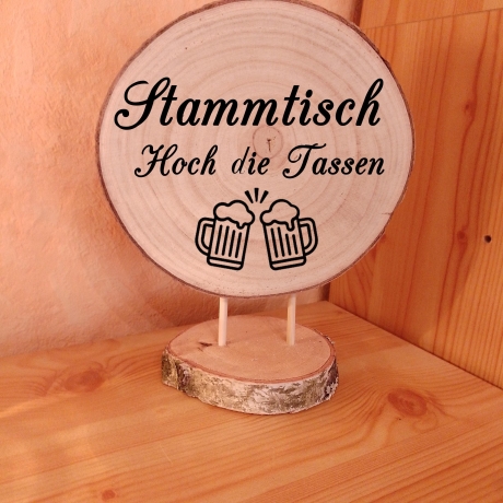 Baumscheibe graviert,Stammtisch Aufsteller,Personalisierbar