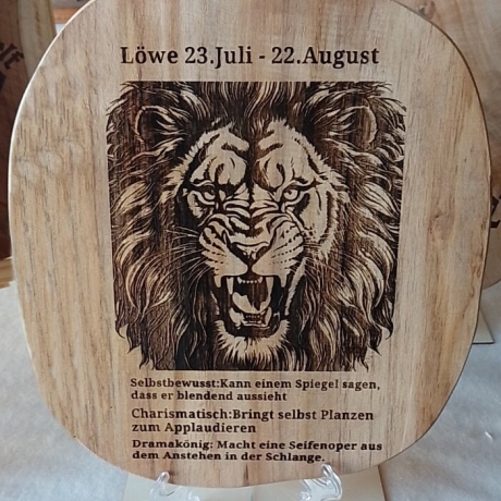 Löwe Sternzeichen Holzschild  Geburtstag Astrologie Dekoration