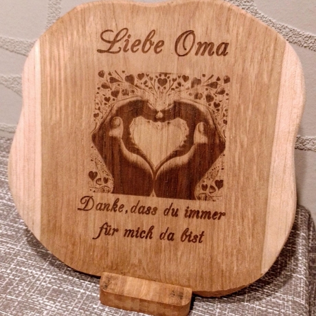 Holzgravur,Wandbild Herzliches Geschenk,Dekobild personalisiert