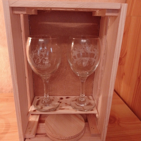 Gravierte Weingläser Geschenkbox,Glasgravur,Hochzeit,Geburtstag