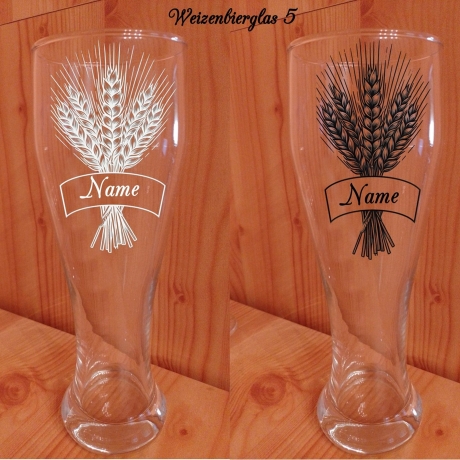 Weizenbierglas mit Wunschgravur, Personalisierte Geschenke,Bar