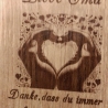 Holzgravur,Wandbild Herzliches Geschenk,Dekobild personalisiert