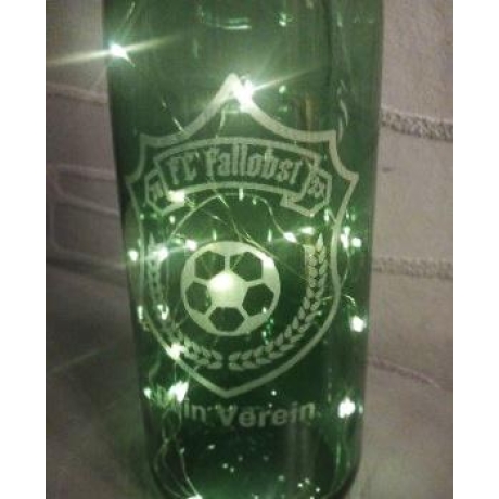 Flaschenlampe, Lichterflasche, Tischleuchte mit Gravur, Bar