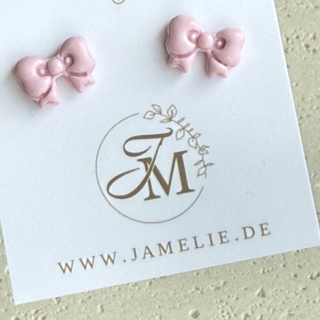 Schleifen Ohrringe aus Polymer Clay – handgemachte Ohrstecker