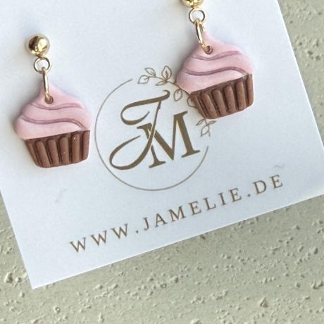 Cupcake Ohrringe aus Polymer Clay, süße Geschenkidee