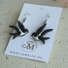 Schwalben Ohrringe aus Polymer Clay, Vogel Schmuck, Frühling