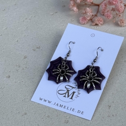 Spinnennetz Ohrringe, Gothic Schmuck für Halloween, Geschenkidee