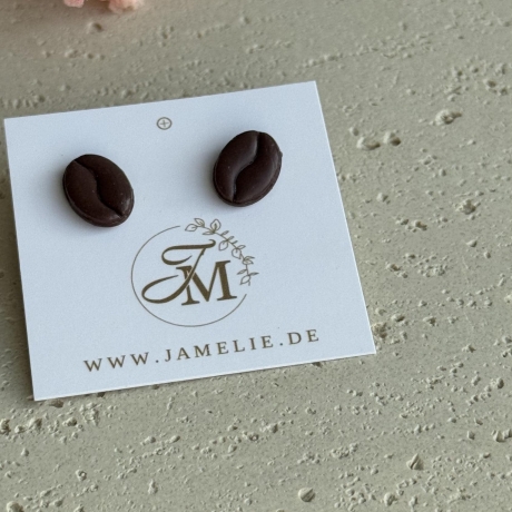 Kaffeebohnen Ohrringe aus Polymer Clay, Mini, Normal oder 3er