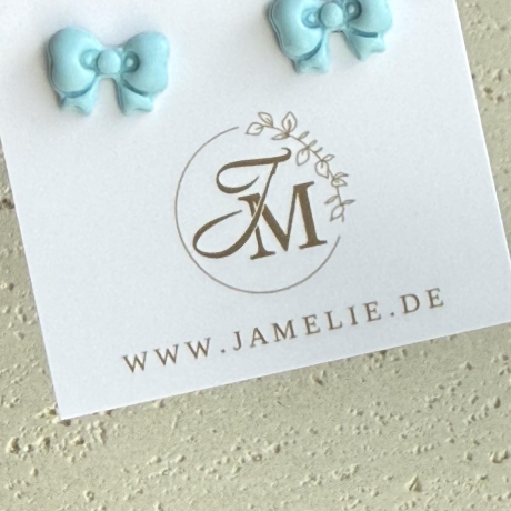 Schleifen Ohrringe aus Polymer Clay – handgemachte Ohrstecker