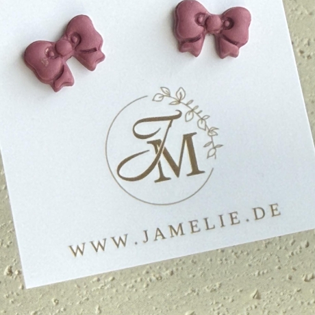 Schleifen Ohrringe aus Polymer Clay – handgemachte Ohrstecker