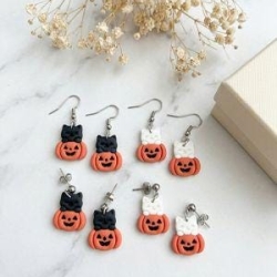 Kürbis Ohrringe aus Polymer Clay, Geschenkidee
