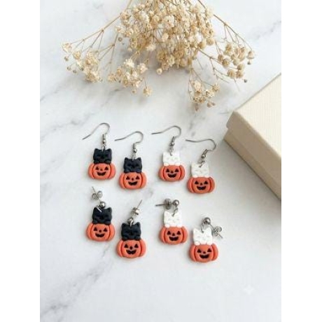 Kürbis Ohrringe aus Polymer Clay, Geschenkidee