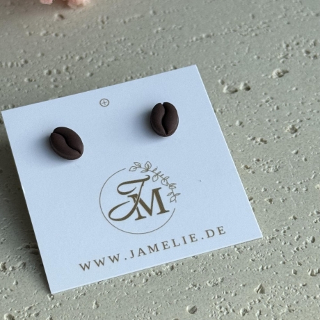 Kaffeebohnen Ohrringe aus Polymer Clay, Mini, Normal oder 3er