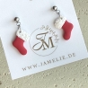 Weihnachtsstrumpf Ohrringe aus Polymer Clay, Weihnachtsschmuck