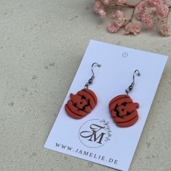 Kürbis Ohrringe aus Polymer Clay – handgemachte Ohrhänger