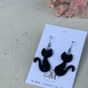 Schwarze Katze Ohrringe – Ohrhänger mit Katzen-Silhouette