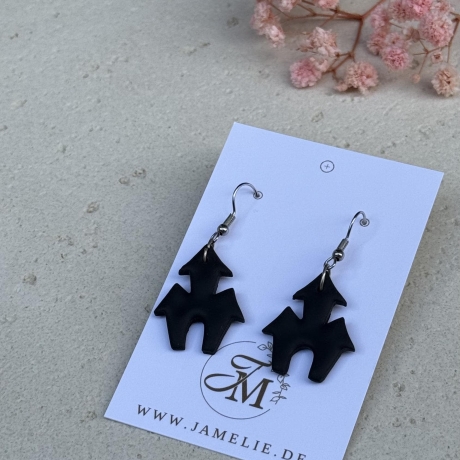 Spukschloss Ohrringe aus Polymer Clay – handgemachte Ohrhänger
