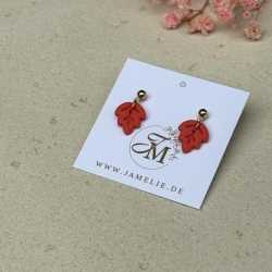 Mini Ahornblatt Ohrringe aus Polymer Clay, Herbstschmuck