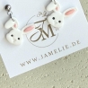 Hasenkopf Ohrringe aus Polymer Clay – handgemachte Ohrhänger