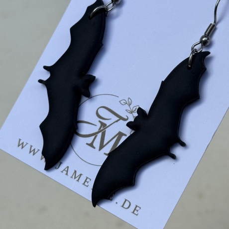 Blumen Fledermaus Ohrringe aus Polymer Clay